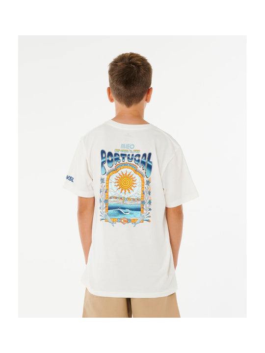 Koszulka juniorska RIP CURL RIP CURL Pro Peniche 26 Tee-Bo biała
