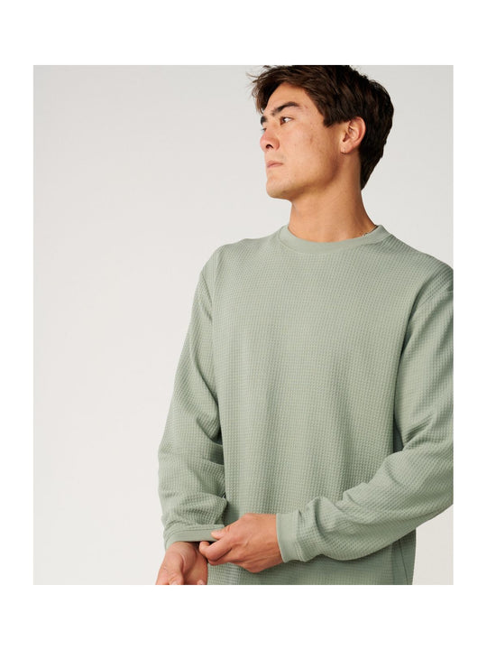 Koszulka męska RIP CURL Premium Surf Waffle L/S Tee zielona
