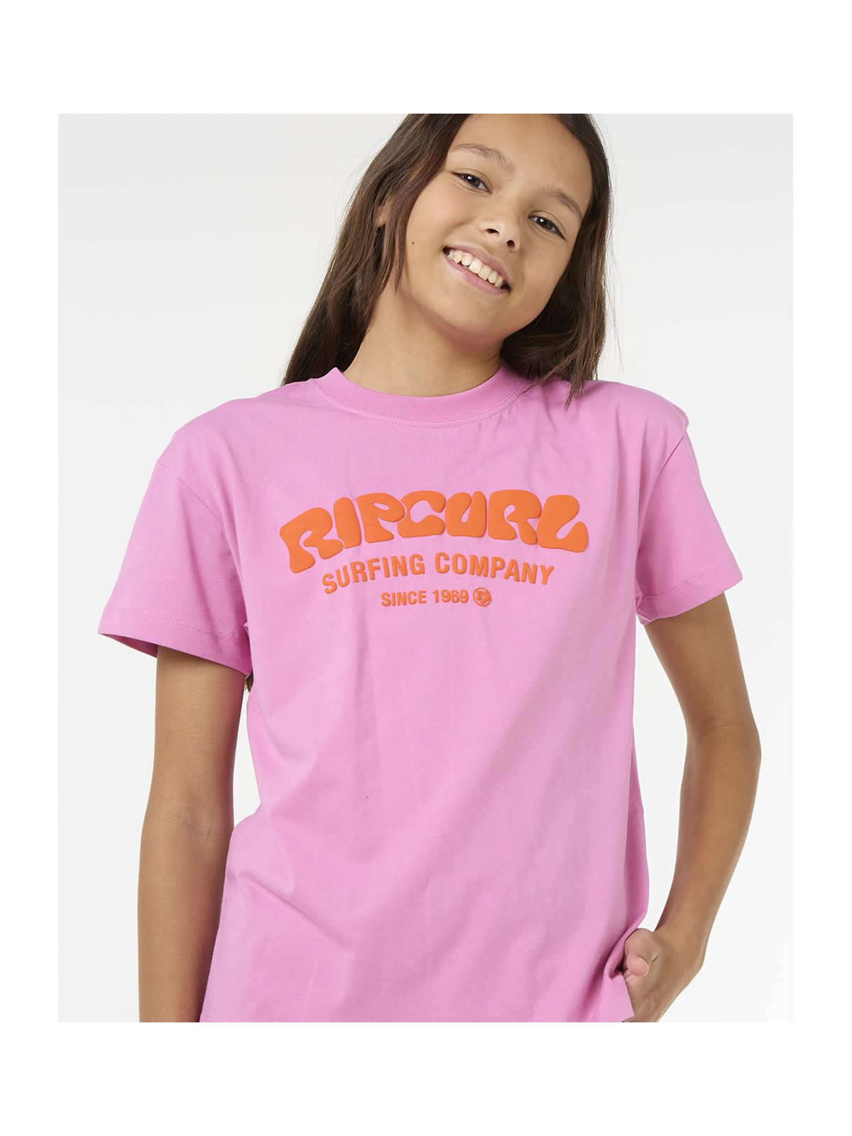 Koszulka RIP CURL Surf Puff Relaxed Tee- Girl różowy - Adventure Sports