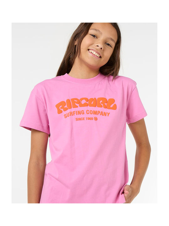 Koszulka RIP CURL Surf Puff Relaxed Tee- Girl różowy - Adventure Sports
