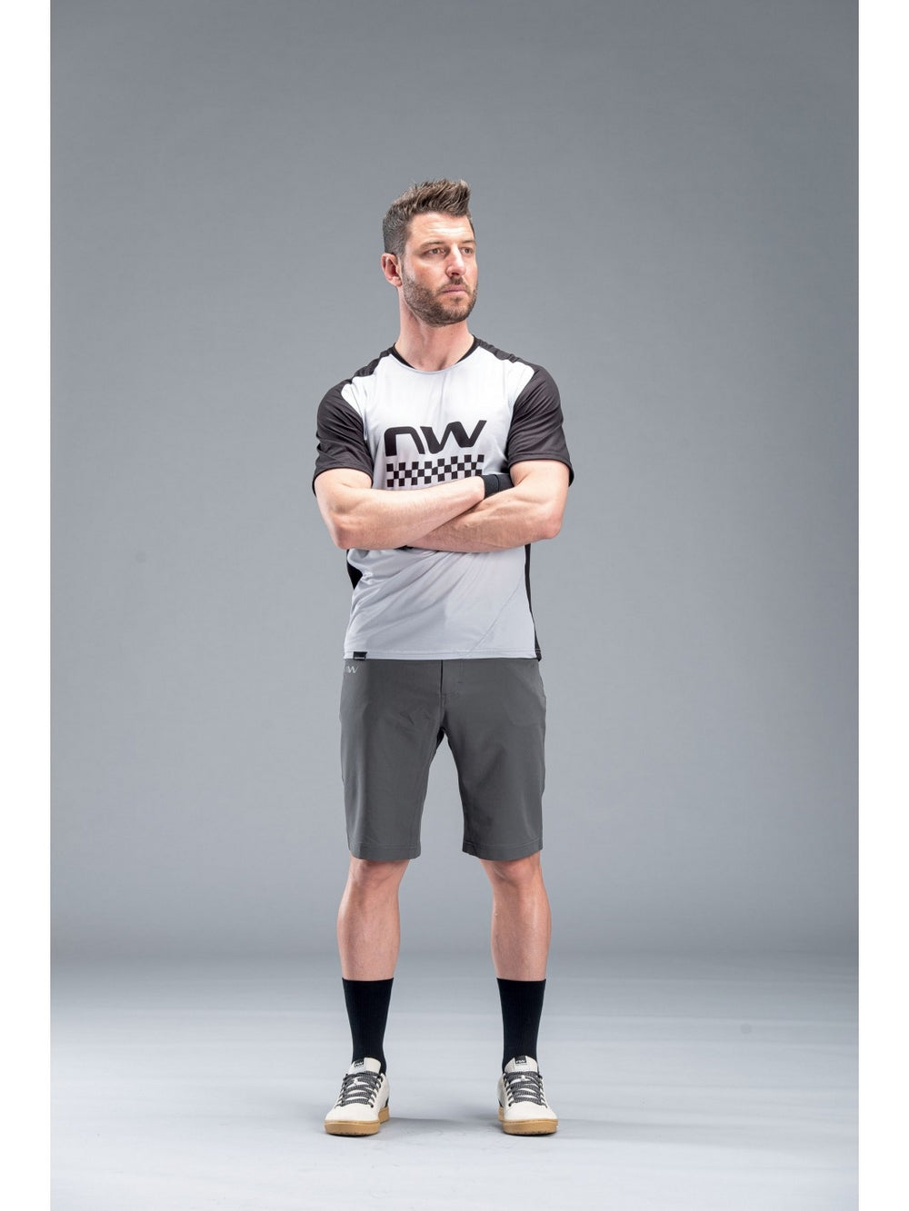 Koszulka rowerowa NORTHWAVE EDGE Jersey - szary/czarny