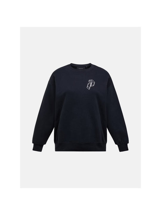 Bluza damska PEAK PERFORMANCE W Terry Graphic Crew kolor czarny
