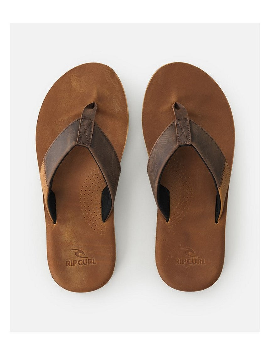 Japonki męskie skórzane RIP CURL Oxford Leather Open Toe brązowe