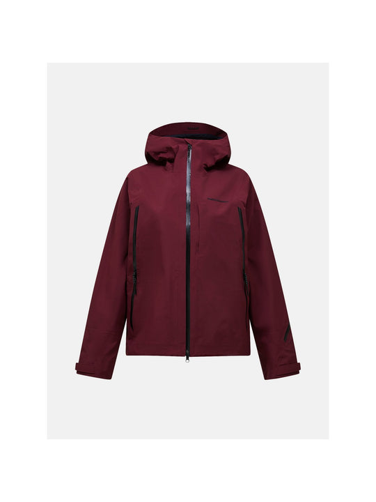 Kurtka narciarska damska PEAK PERFORMANCE Ridge Ace Ski HIPE ACE 3L Shell Jacket bordowa
