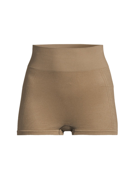 Legginsy treningowe damskie CASALL Shiny Seamless Rib Hotpants kolor zielony
