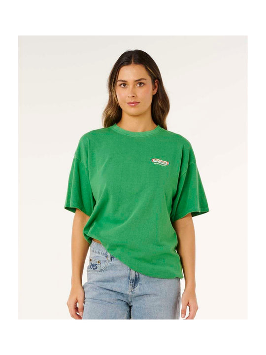 Koszulka damska RIP CURL Surf Revival Heritage Tee zielona

