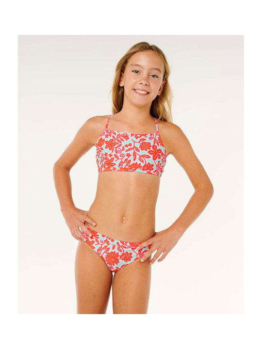 Kostium dziewczęcy RIP CURL Sunshine Squad 3P Set-Girl czerwony

