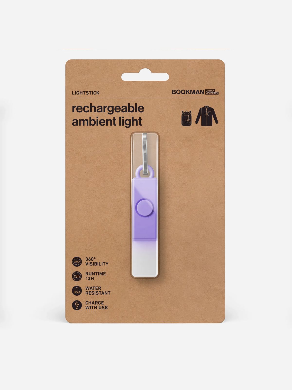 Zawieszka świecąca BOOKMAN Lightstick Lavender