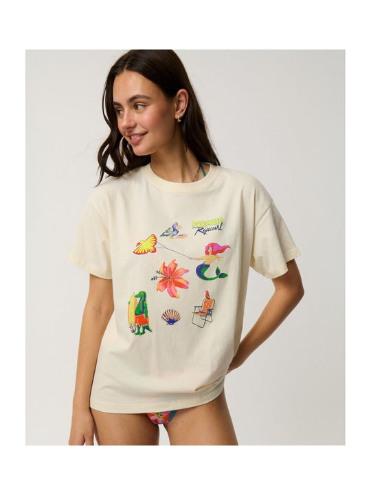 Koszulka damska RIP CURL Desire Relaxed Tee żółta
