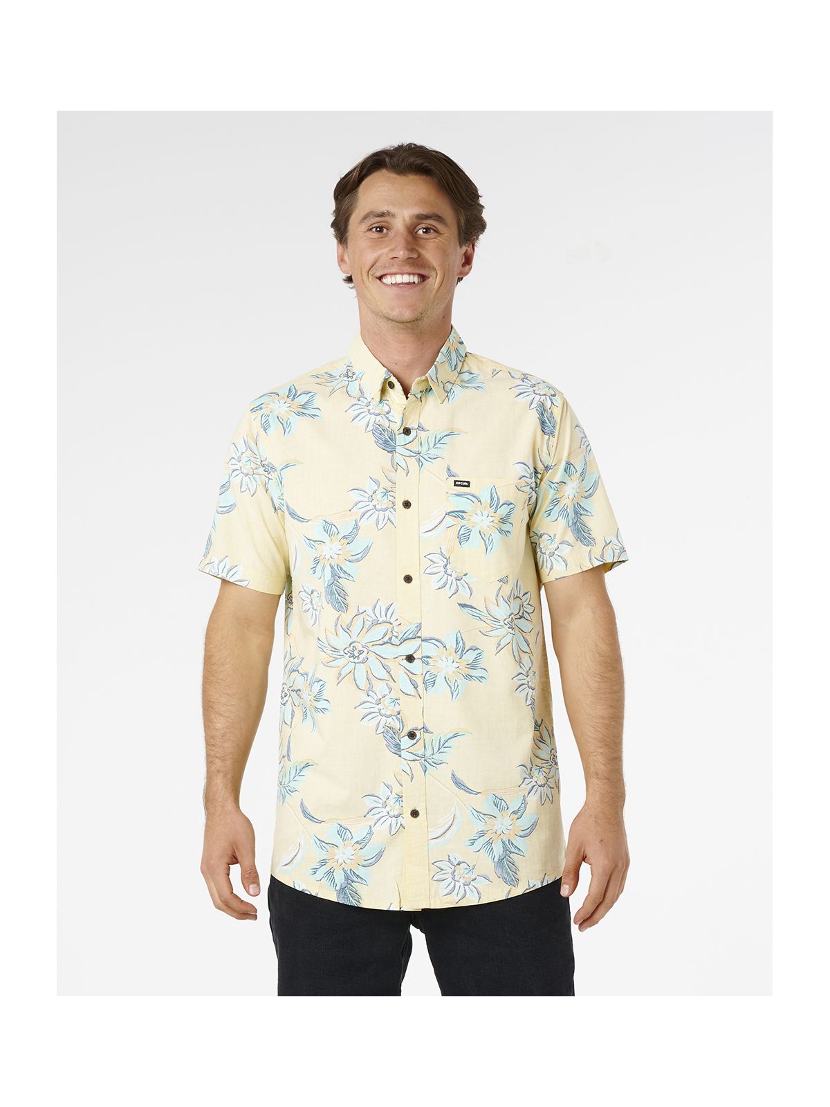 Koszula męska RIP CURL Sessions S/S Shirt żółta