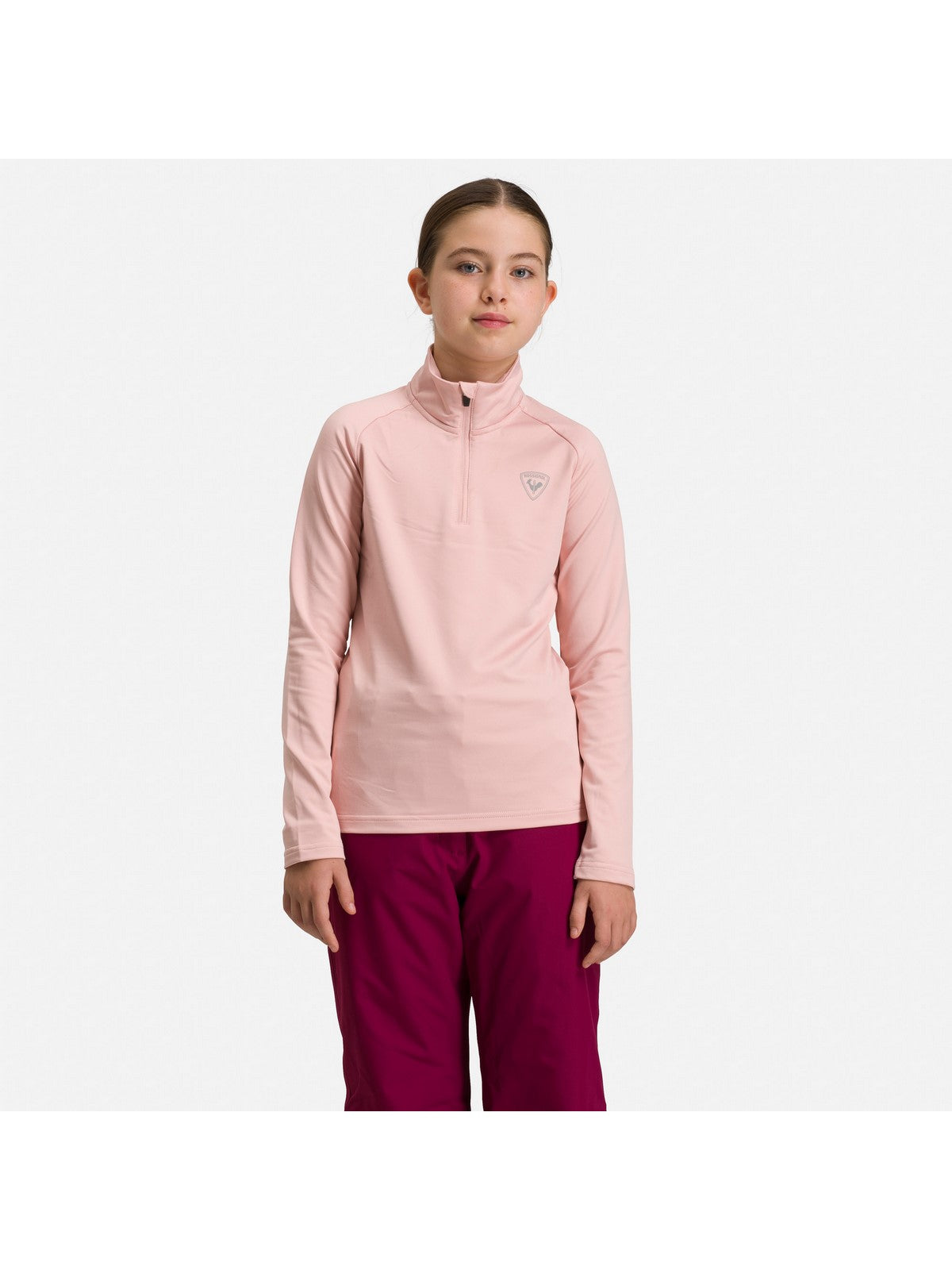 Bluza Rossignol GIRL 1/2 ZIP WARM STRETCH pudrowy róż