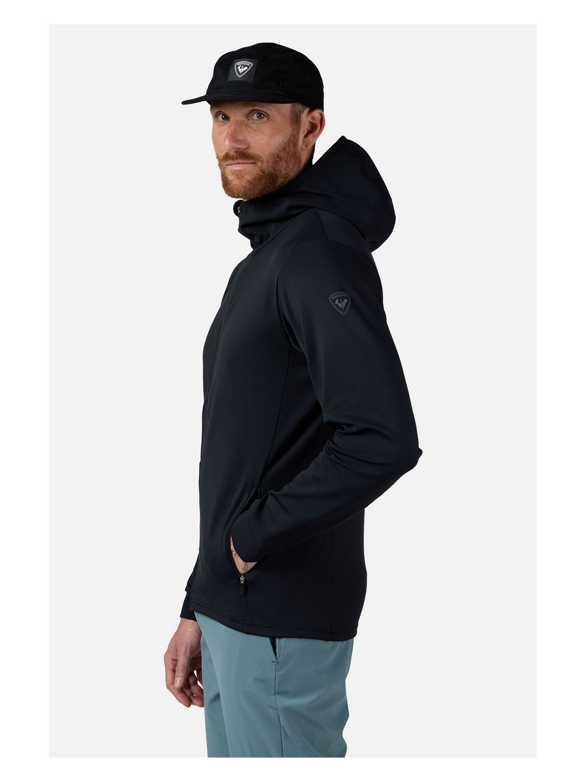 Bluza męska ROSSIGNOL Mid Layer Thin Fz czarna