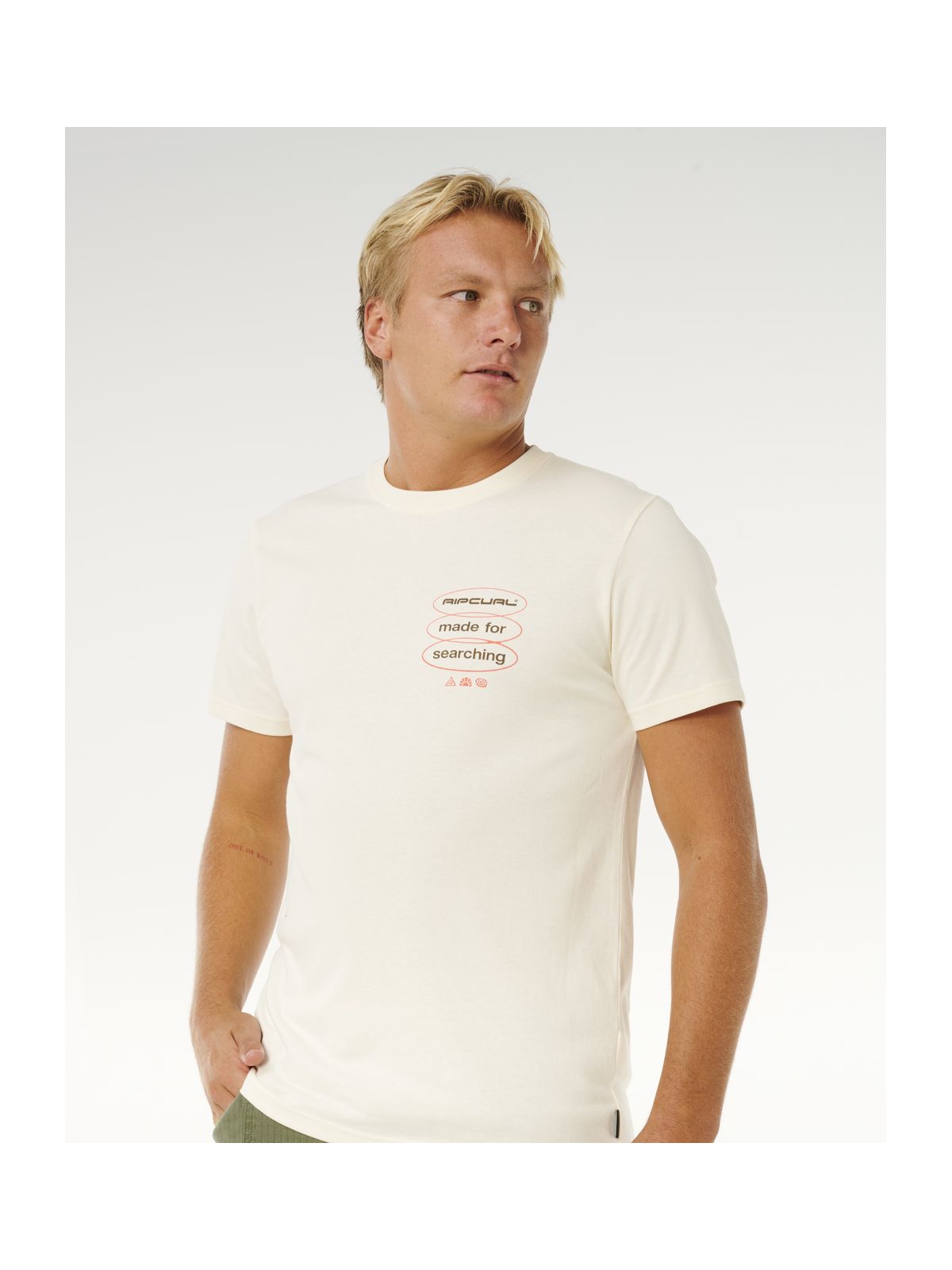 Koszulka męska RIP CURL Vaporcool Search 3 Stacks Tee biała