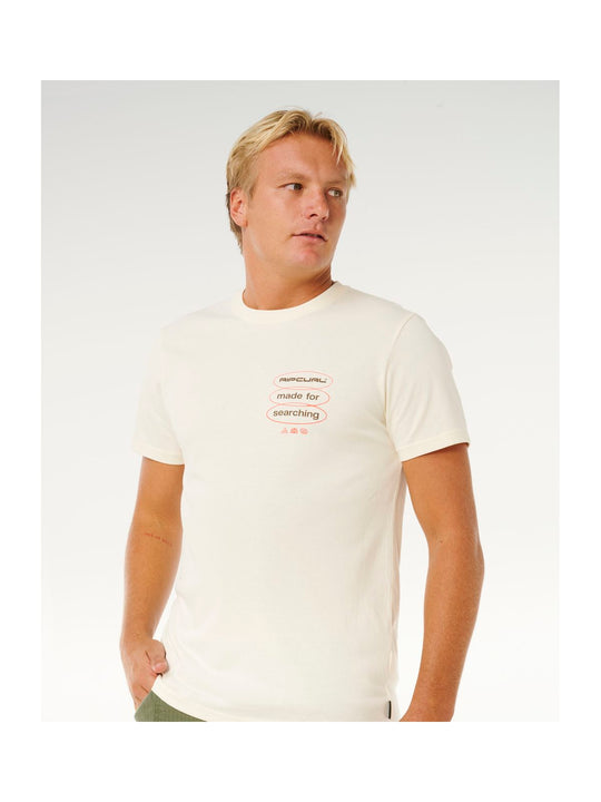 Koszulka męska RIP CURL Vaporcool Search 3 Stacks Tee biała
