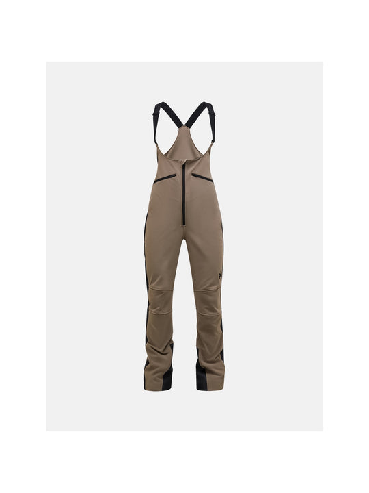 Spodnie narciarskie damskie PEAK PERFORMANCE Stretch Softshell Bib Ski Pants brązowe
