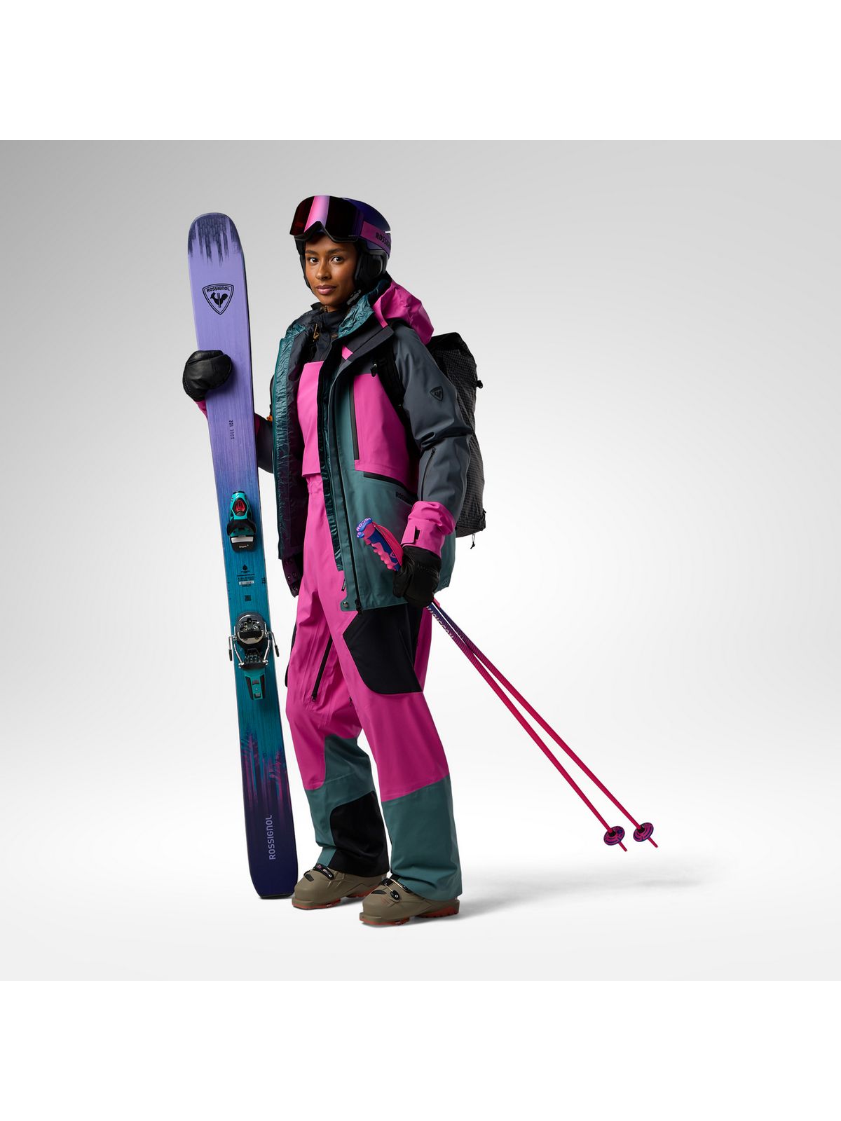 Spodnie narciarskie damskie ROSSIGNOL W Proclivity 3L Bib Pant różowe