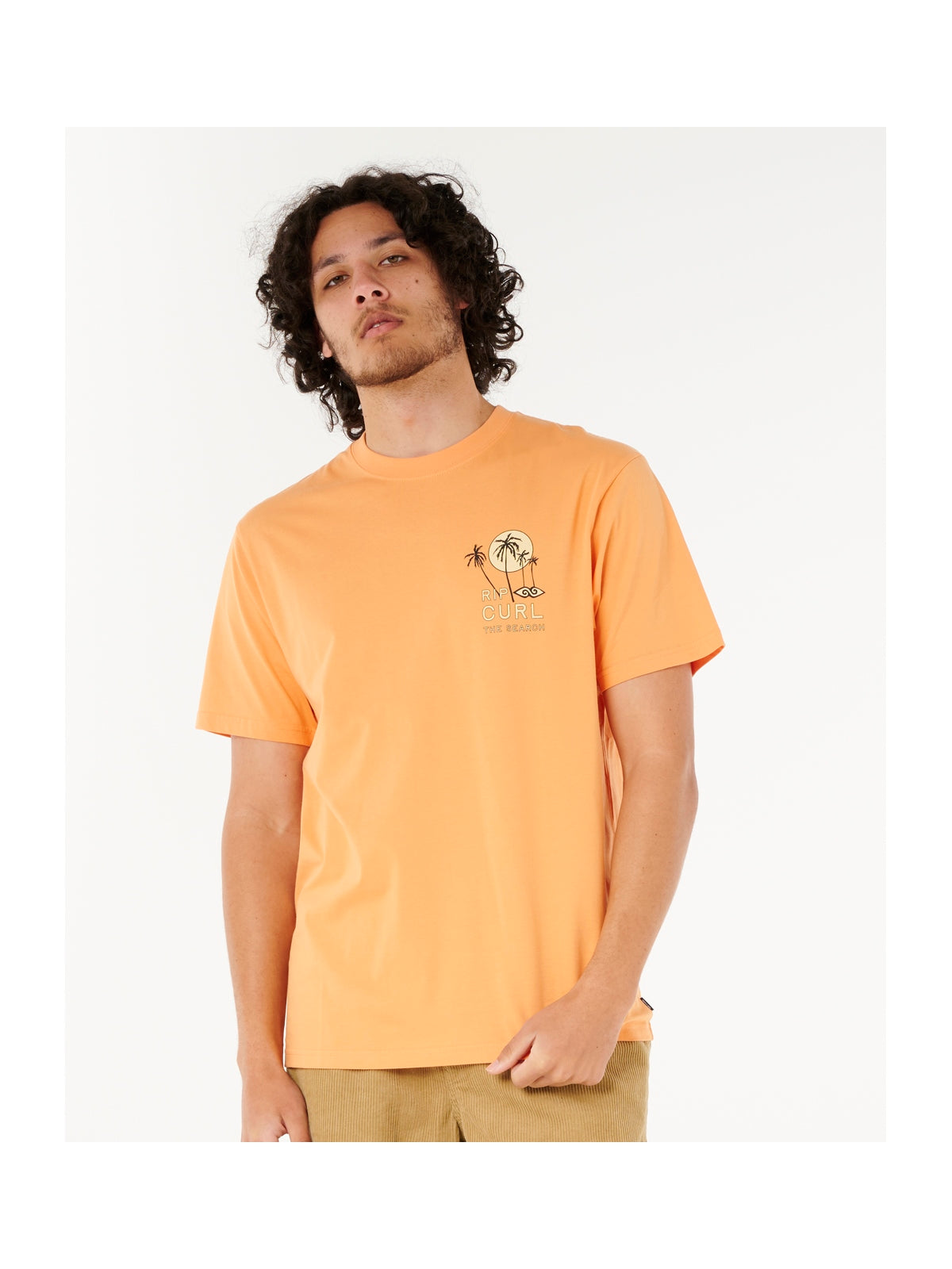 Koszulka męska RIP CURL Aots - Cody Welsh Palms Tee pomarańczowa