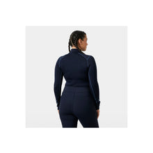 Koszulka damska HELLY HANSEN W Lifa Merino Midweight Graphic 1/2 Zip kolor granatowy
