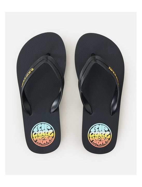 Japonki plażowe chłopięce RIP CURL Wetty Fade Bloom Open Toe - Bo czarne
