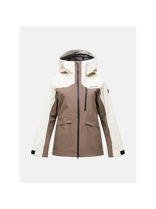 Kurtka narciarska damska PEAK PERFORMANCE Vertec HIPE 3L Shell Jacket brązowa

