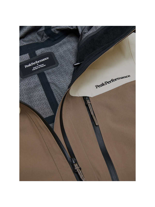 Kurtka narciarska damska PEAK PERFORMANCE Vertec HIPE 3L Shell Jacket brązowa
