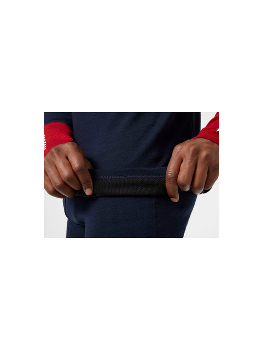 Koszulka męska HELLY HANSEN Lifa Merino Midweight 1/2 Zip  kolor granatowy
