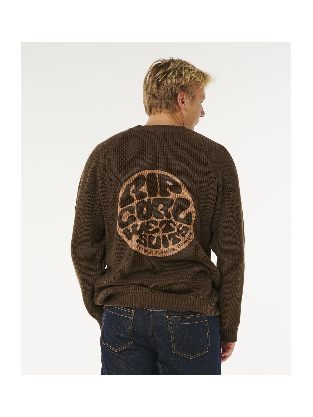 Sweter męski RIP CURL Premium Surf Knit Crew Brązowy brązowy