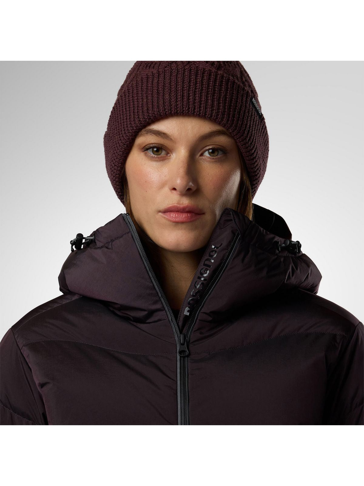 Kurtka narciarska damska ROSSIGNOL W Snowblaze Down Bomber Jacket bordowa