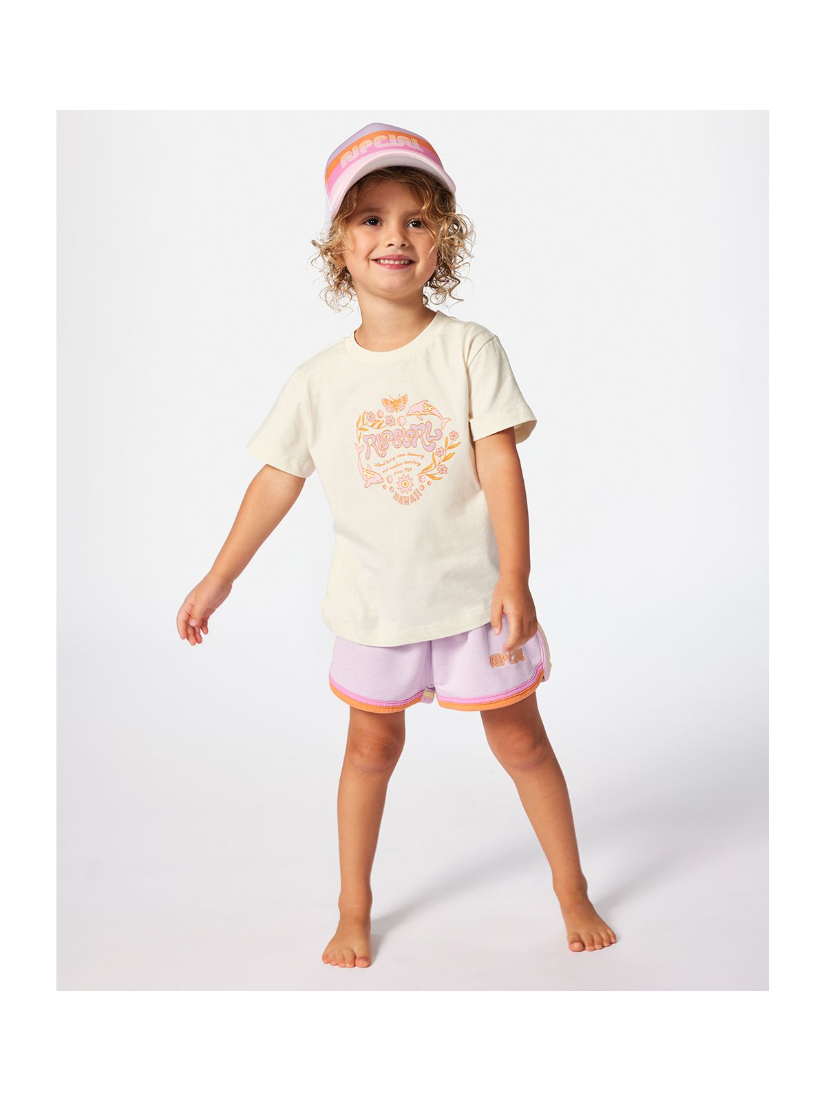 Koszulka RIP CURL Rainbow Logo/Desto Tee-Girl biały