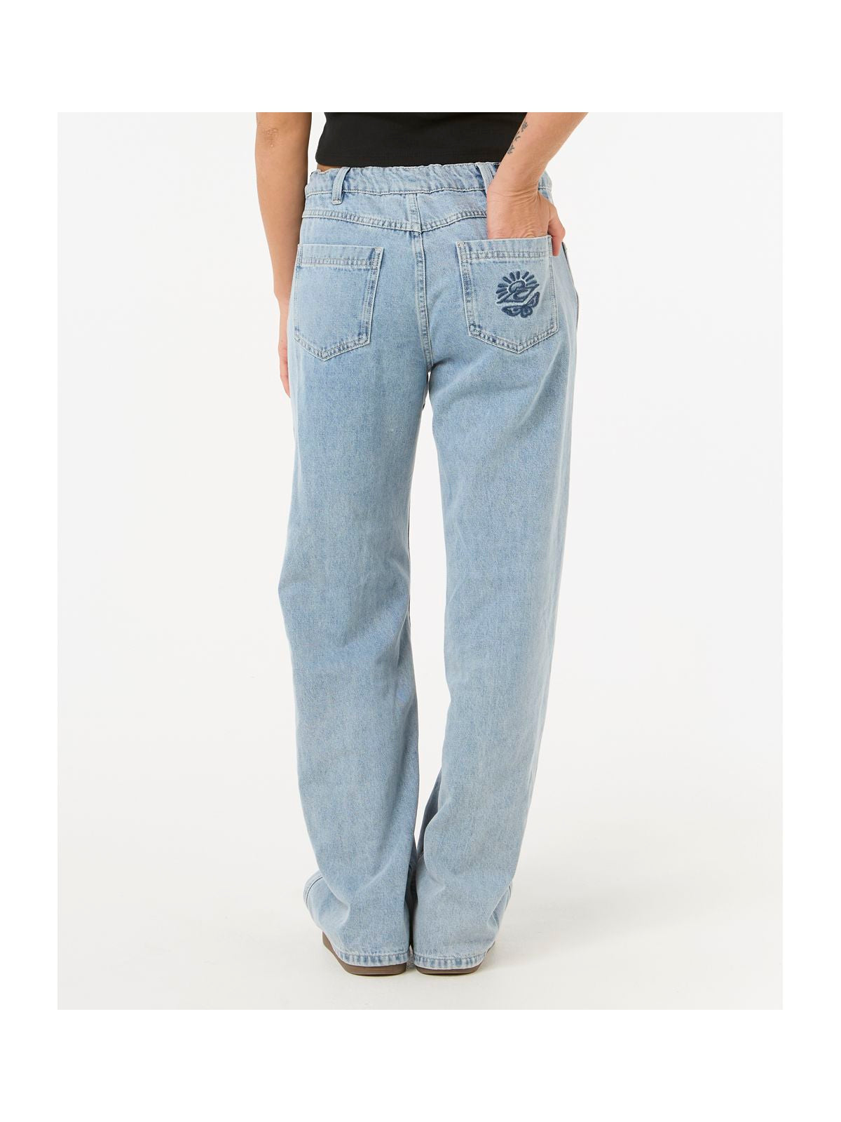 Spodnie RIP CURL AGGIE RELAXED JEANS niebieskie
