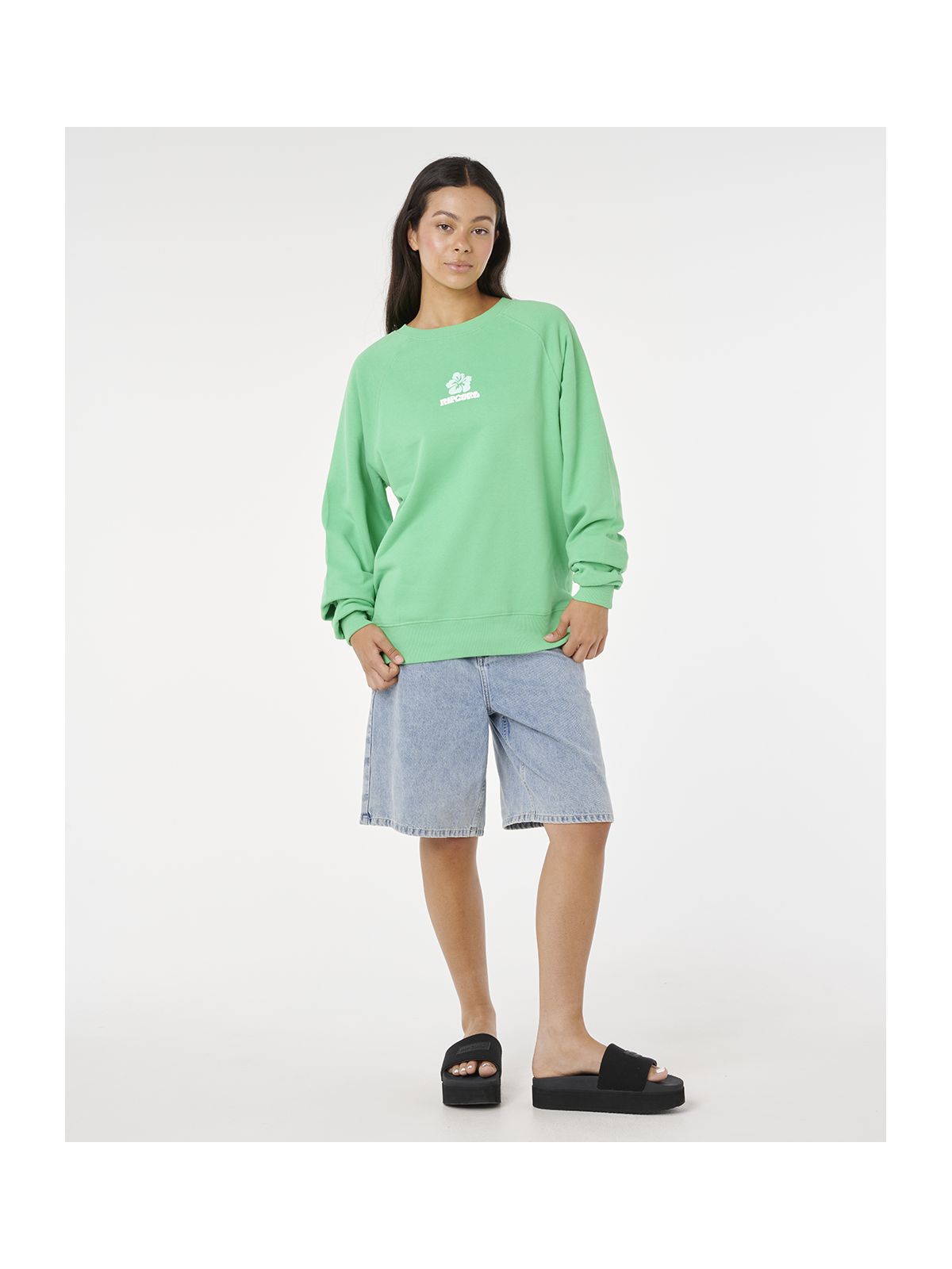 Bluza RIP CURL LUXE SURF RAGLAN RELAXED CREW zielona