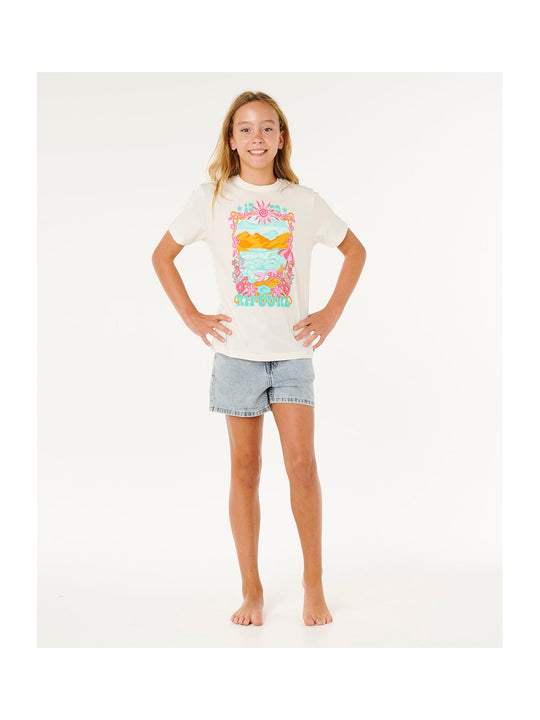 Koszulka dziewczęca RIP CURL Sunshine Squad Band Tee - Girl biała
