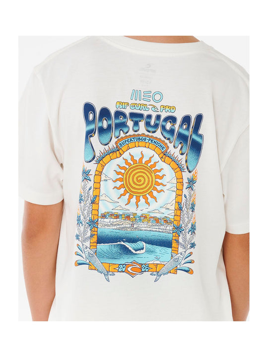 Koszulka juniorska RIP CURL RIP CURL Pro Peniche 26 Tee-Bo biała
