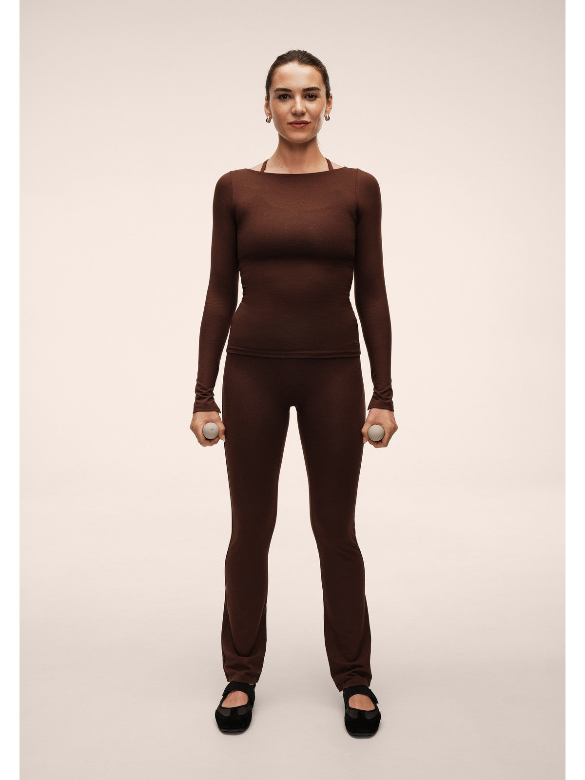 Koszulka damska CASALL Sublime Boatneck Long Sleeve brązowa