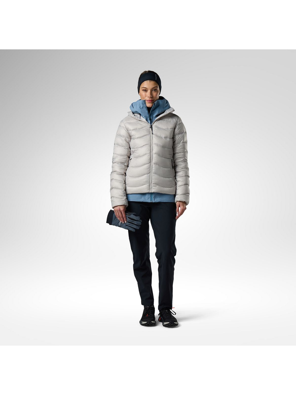 Kurtka narciarska damska ROSSIGNOL W Verok Down Hoodie Jacket szara