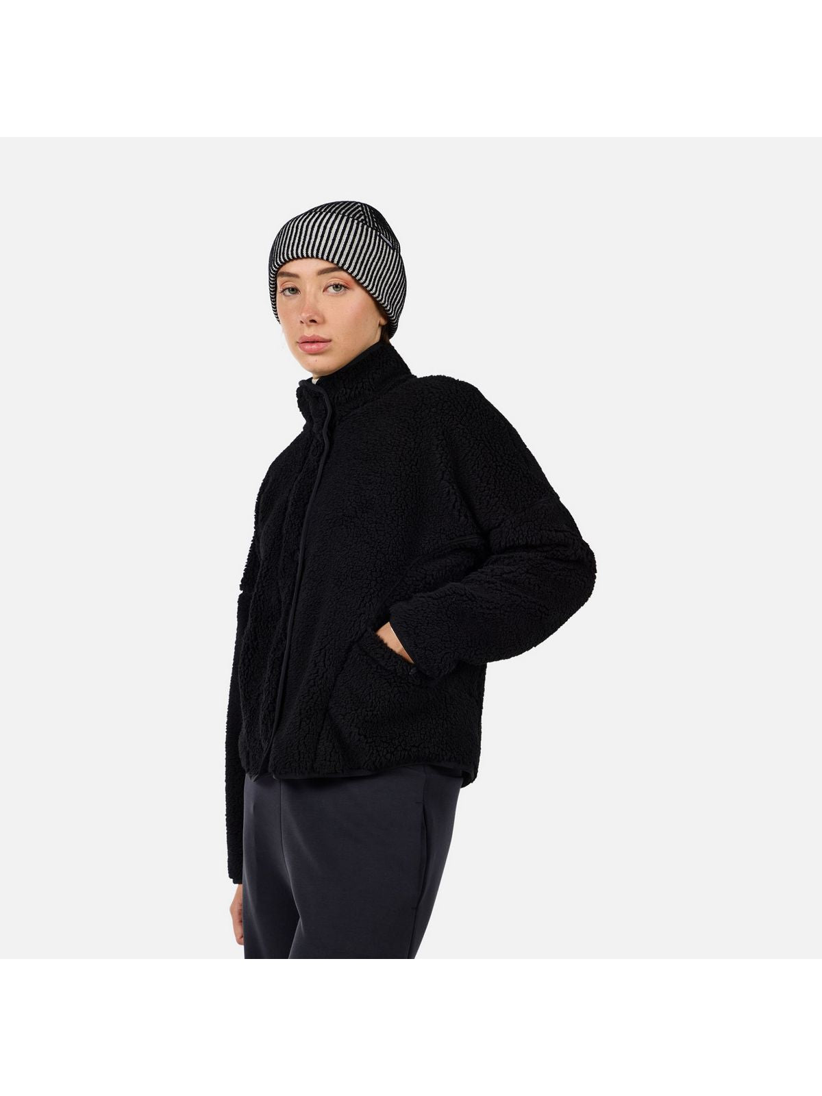 Bluza damska ROSSIGNOL W ALLTRACK SNAP SHERPA JKT czarna