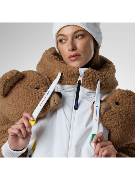 Kurtka narciarska damska ROSSIGNOL W Jcc Teddy Hoodie Jacket biała
