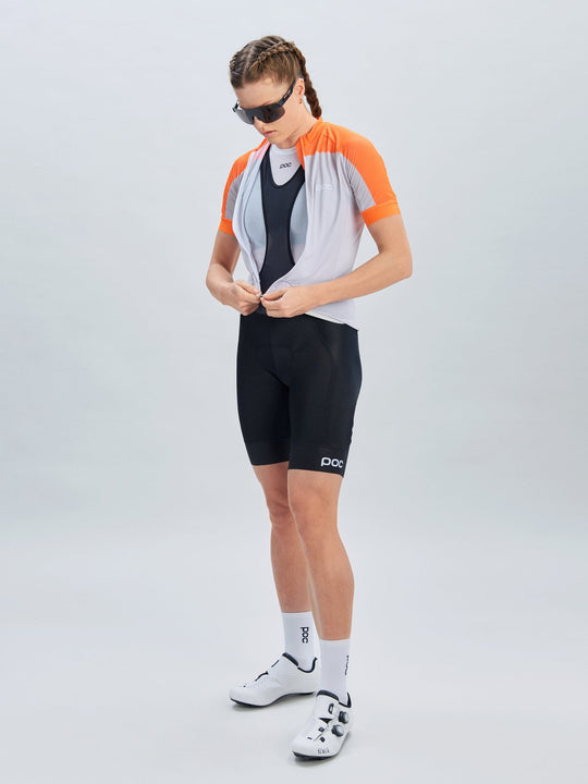 Koszulka rowerowa damska POC W&#39;s Essential Road Logo Jersey pomarańczowa
