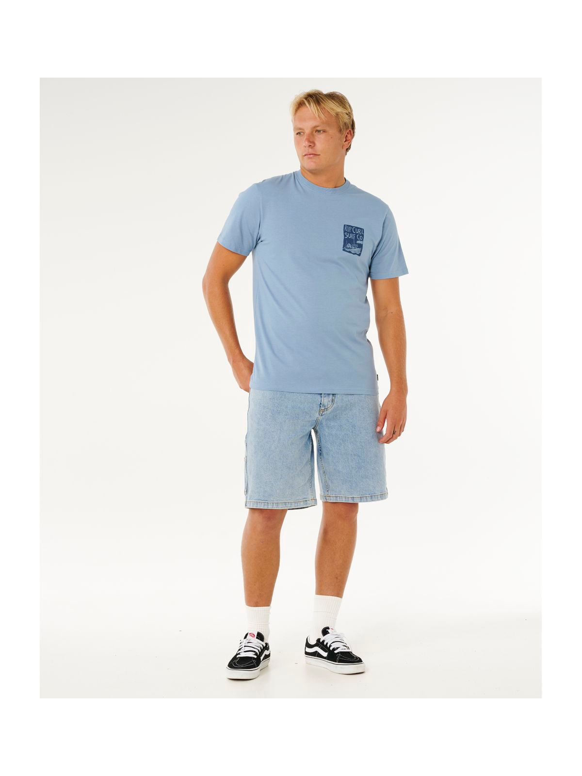 Koszulka męska RIP CURL Keep On Trucking Ss Tee niebieska