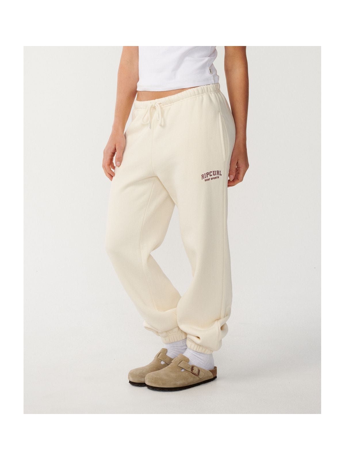 Spodnie damskie RIP CURL Varsity Sports Track Pant białe