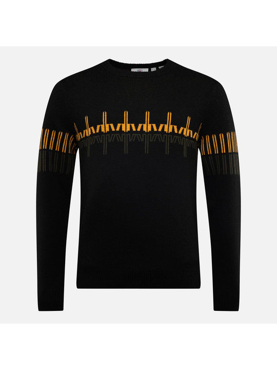 Sweter męski ROSSIGNOL PATTERNED CN SWEATER czarny
