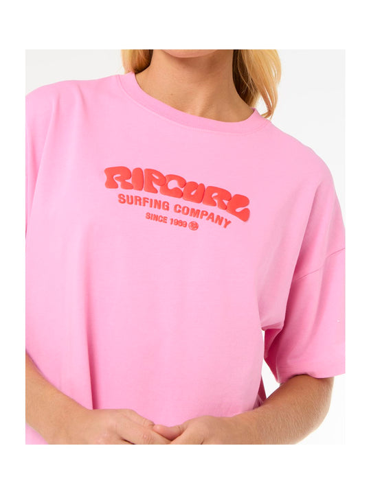 Koszulka damska RIP CURL Surf Puff Relaxed Tee różowa
