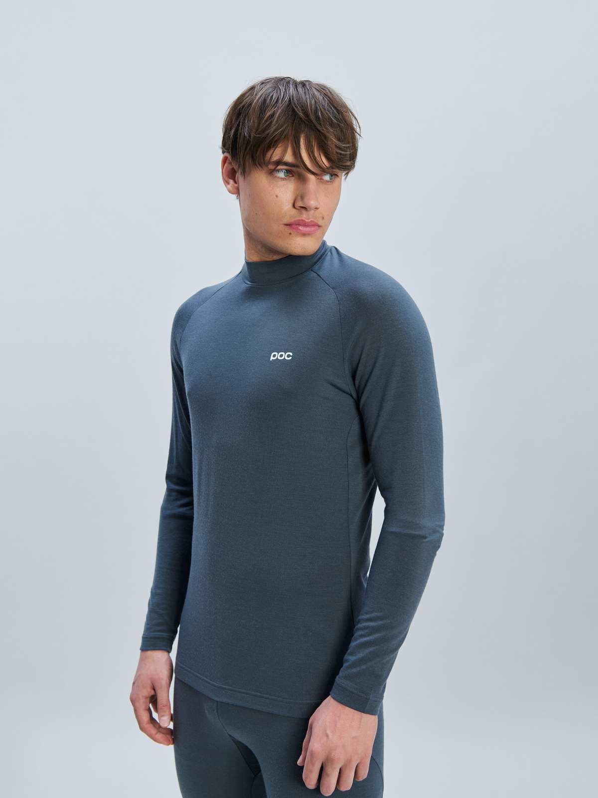 Koszulka narciarska POC M's Layer Merino Mock Neck Jersey szara