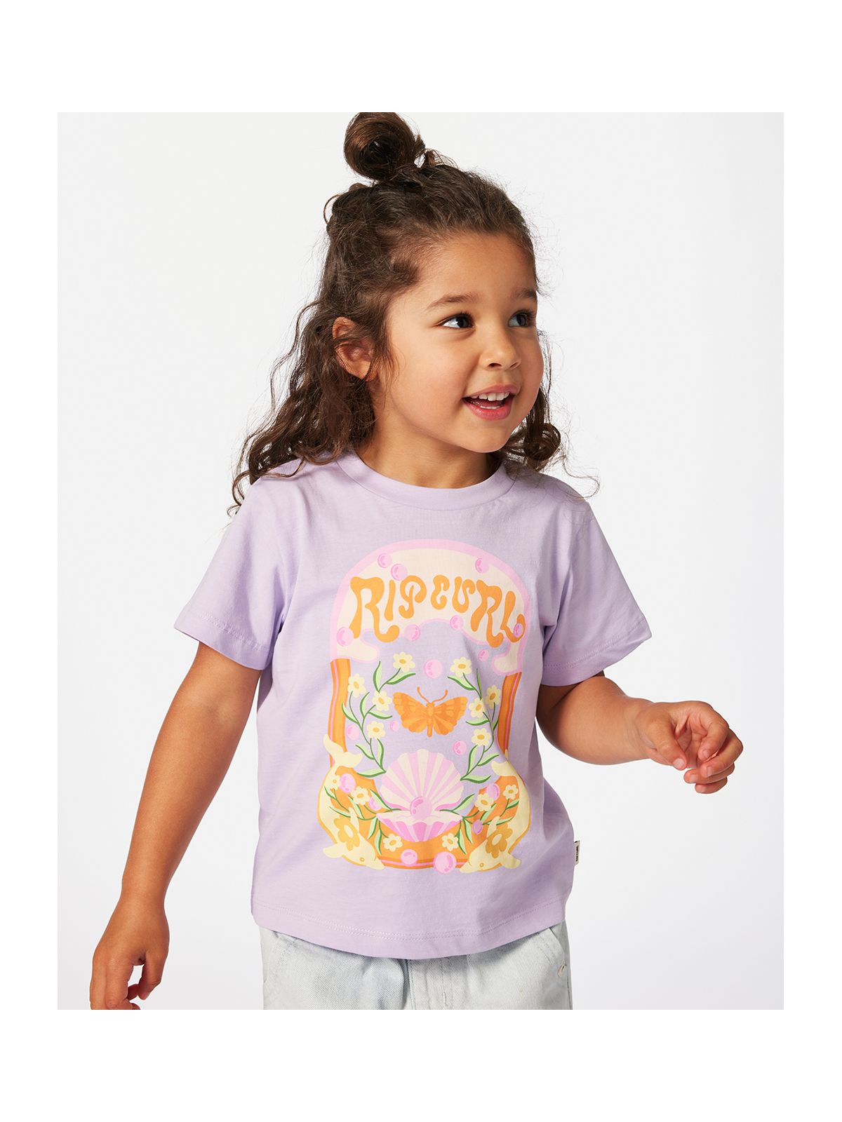 Koszulka RIP CURL Rainbow Tropics Art Tee-Girl fioletowy