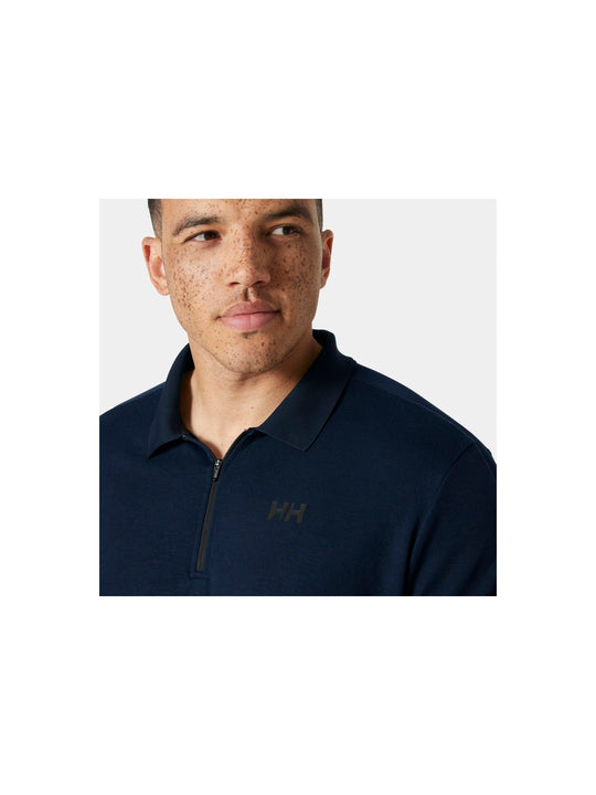 Koszulka polo męska HELLY HANSEN HP 1/2 ZIP POLO granatowa - Adventure Sports
