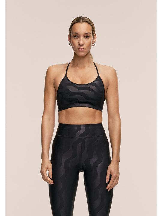 Stanik sportowy CASALL Sleek Strappy Sports Bra Printed kolor czarny
