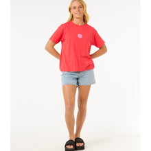 Koszulka damska RIP CURL Icons Of Surf Relaxed Tee czerwona
