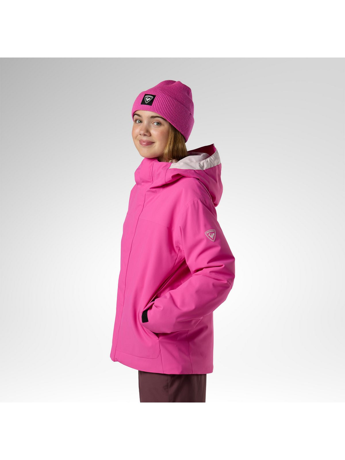 Kurtka narciarska juniorska ROSSIGNOL Jr Strawpile Insulated Ski Jkt różowa