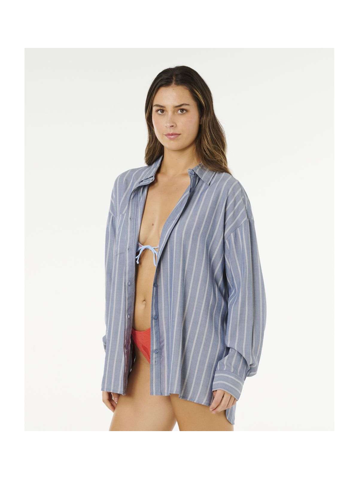Koszula damska RIP CURL Beach Days Pinstripe Shirt niebieska