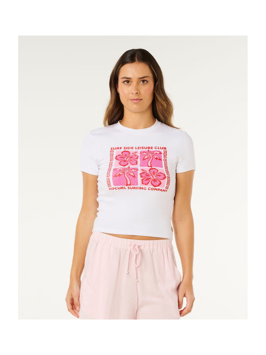 Koszulka damska RIP CURL Surf Side Fitted Tee biała
